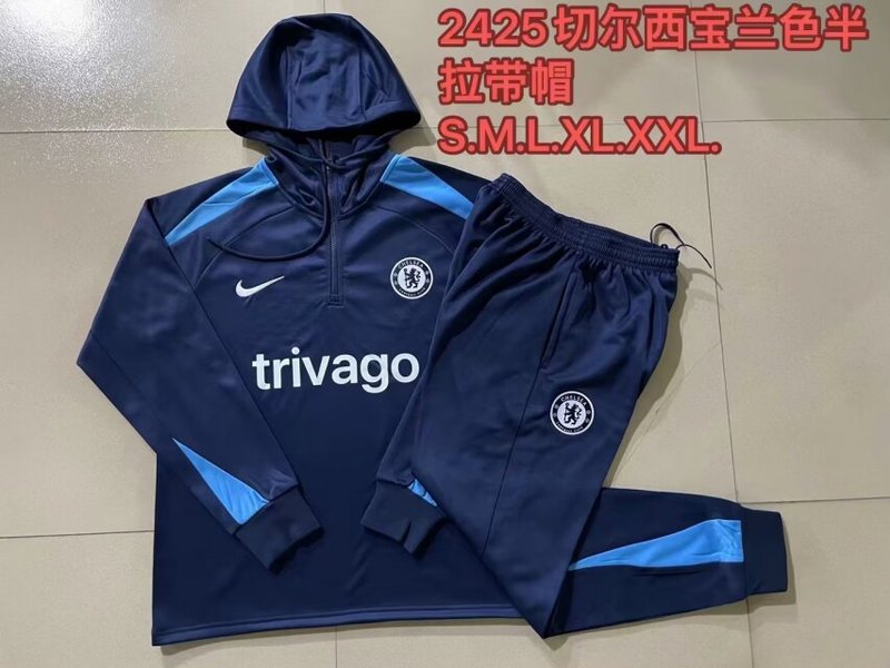 AAA Quality Chelsea 24/25 Hoodie Tracksuit - Navy Blue